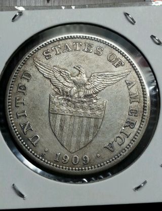 Philippines Silver Peso,  1909 - S photo
