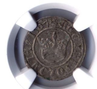 1507 Poland 1/2 Groschen Gum - 480 Graded By Ngc As Au 50 Hammered Coin photo