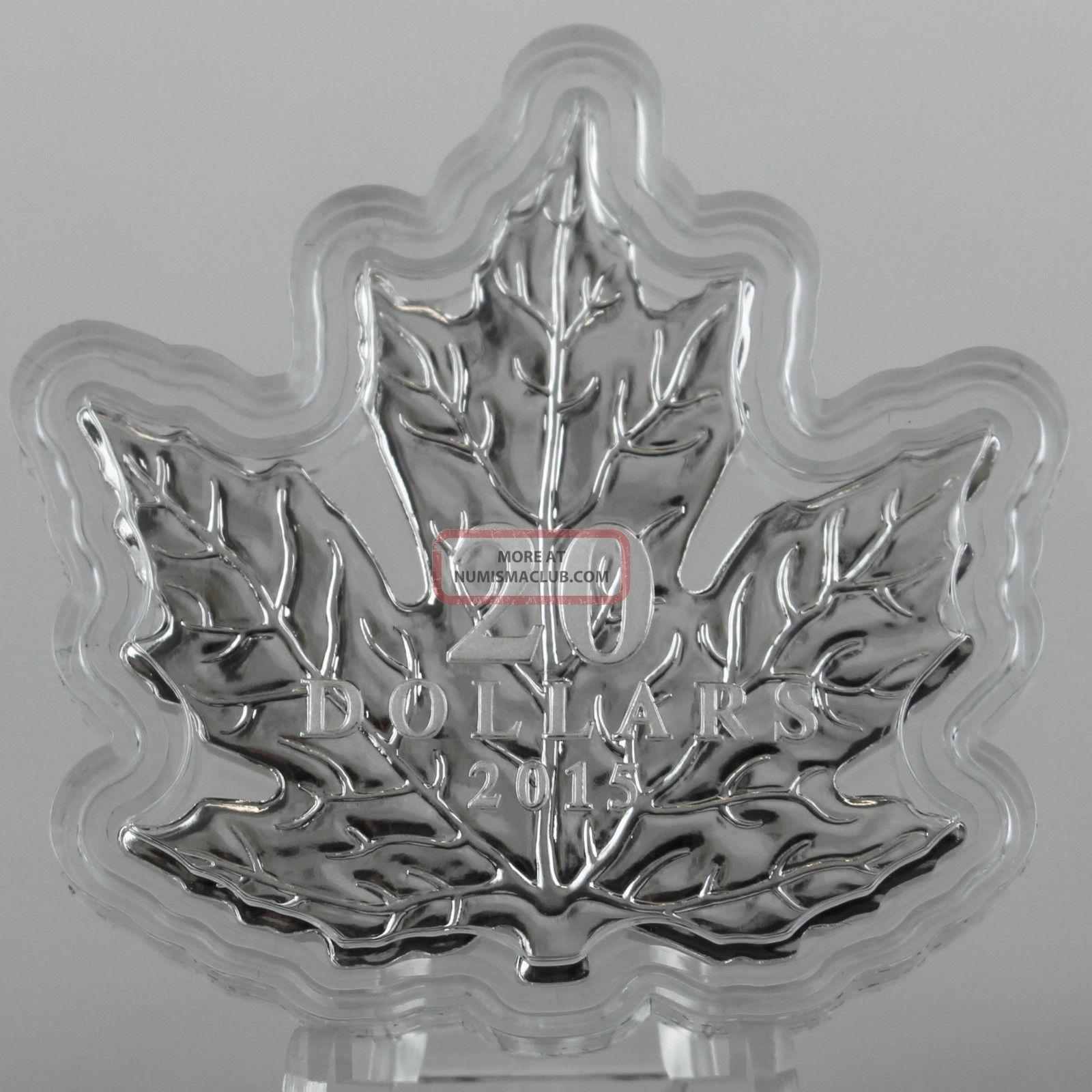 2015 $20 The Canadian Maple Leaf Shaped 99.  99 Pure Silver Proof,  Pkg & Coins: Canada photo
