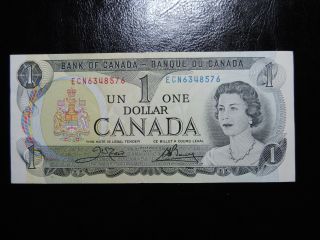 1973 $1 Bank Note Bill Canada Ecn6348576 Crow - Bouey Ef - Au photo