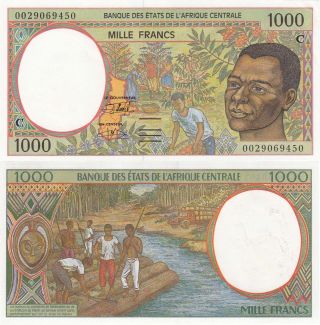 Central Africa (congo) 1000 Francs (2000) - Man/logging/p102cg photo