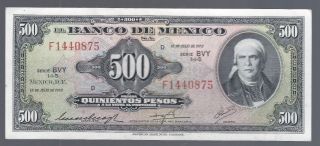 El Banco De Mexico 500 Pesos Serie Bvy 1973,  P - 51q Unc photo