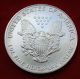 1991 Silver Dollar Coin 1 Troy Oz American Eagle St Gaudens Walking Liberty Bu Silver photo 3