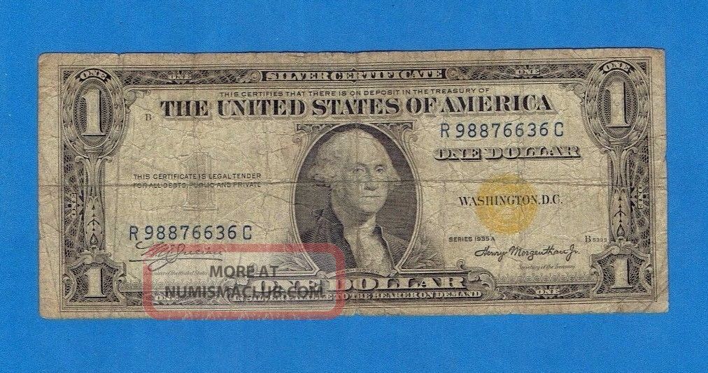$1 1935a North Africa Silver Certificate / Emergency Wwii Currency