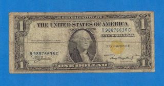 $1 1935a North Africa Silver Certificate / Emergency Wwii Currency - Yellow Seal photo