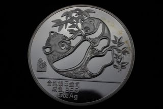 Chinese 1989 5oz Silver Chinese Panda Coin photo