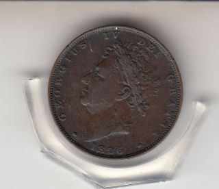 1826 King George Iiii Farthing (1/4d) British Coin photo