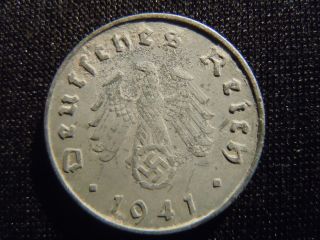 1941 - A - German - Ww2 - 10 - Reichspfennig - Germany - Nazi Coin - Swastika - World - Ab - 6296 - Cent photo