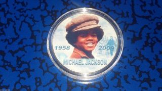 Michael Jackson Teen Years Fm20 - 1 Oz - Colorized Art Round photo