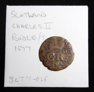 Hhc Charles I Scottish Two Pence (turner),  1632 - 39,  Thistle / Crown Over Ciir photo