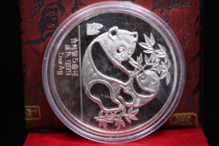 Chinese 5oz Silver Panda Coin 1989 X0x photo