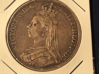 Great Britain 1889 Silver Crown Queen Victoria Very Pleasing British photo