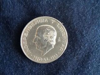 1956 Mexico 10 Pesos Silver Coin,  Hidalgo photo