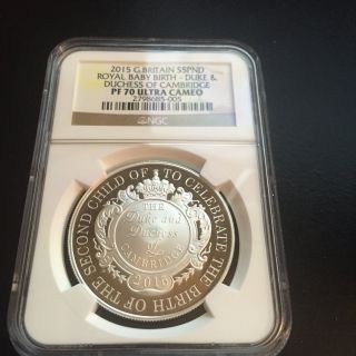 2015 Great Britain Silver - Royal Baby Birth Proof Coin Pf70 Ultra Cameo Rare photo