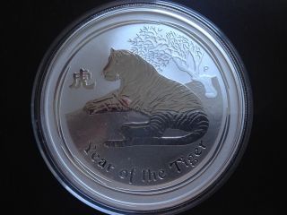 2010 Australia Lunar 2 Tiger $2 2oz.  999 Pure Silver Bullion Coin Perth photo