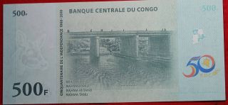 Uncirculated 2010 Congo 500 Francs Crisp Note S/h photo
