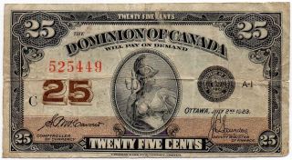 1923 Dominion Of Canada - 25 Cent Bank Note (mccavour/saunders) photo