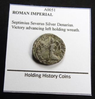 Hhc Septimius Severus Silver Denarius,  Victory Advancing Left photo