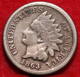 Circulated 1863 Philadelphia Copper - Nickel Indian Head Cent photo