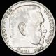 Ww2 German 5 Mark Silver Coin 1936 J Third Reich Hindenburg No Swastika Nazi Sk Germany photo 1