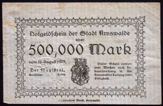 Arnswalde 1923 500,  000 Mark Rarer Inflation Notgeld Germany photo