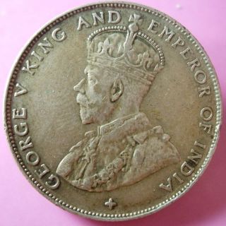 1920 Straits Settlement Half Dollar Silver Coin 4 photo