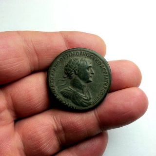 Ancient Trajan Ae Sestertius.  115 - 116 Ad. photo