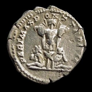 Hhc Caracalla Silver Denarius,  Trophy And Captives,  (h1928) photo