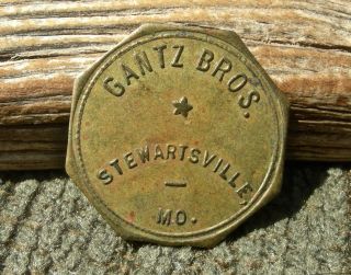 1900 Stewartsville Mo Missouri (tiny Town Dekalb Co) Oct 25 Va Gantz Bros Token photo