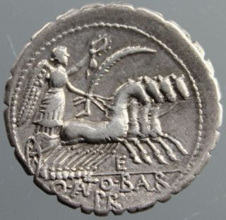 Q.  Antonius Balbus,  Denarius,  Silver,  Jupiter,  Victory In Quadriga,  83 - 82 B.  C. photo