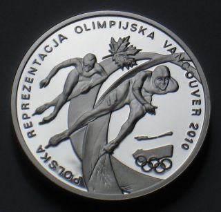 Silver Coin Of Poland - 2010 Winter Olympic Games Vancouver Canada  Ag photo