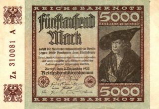 Xxx - Rare German 5000 Mark Weimar Banknote 1922 photo