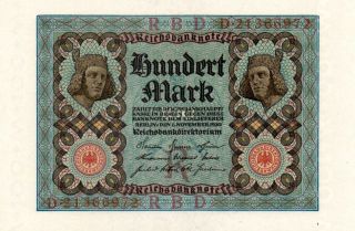 Xxx - Rare German 100 Mark Weimar Banknote From 1920 Unc photo