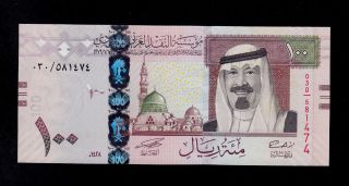 Saudi Arabia 100 Riyals 2007 Pick 36 Au - Unc Banknote. photo