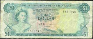 Bahamas 1974 1 Dollar Circulated Banknote P51 photo