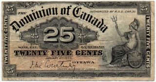 1900 Dominion Of Canada - 25 Cent Bank Note (courtney) photo