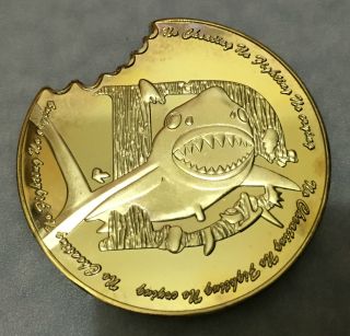 1 Oz Shark Dealer Card Poker Chip Token Finished In 24k Gold Clad Coin photo