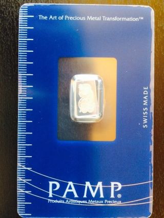 Pamp Suisse 1 Gram.  9995 Platinum Bullion Bar In Assay photo