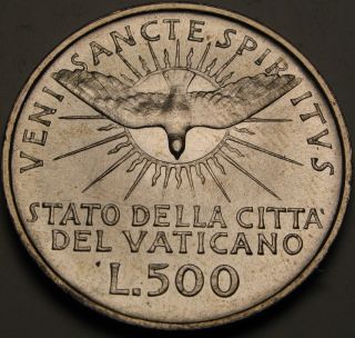Vatican City 500 Lire 1963 - Silver - Sede Vacante - Unc - 1310 猫 photo