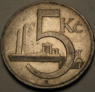 Czechoslovakia 5 Korun 1938 - Xf,  - 1162 猫 photo