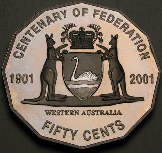 Australia 50 Cents 2001 Proof - Cent.  Of Federation Western Australia - 1331 猫 photo