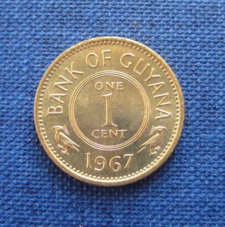 Guyana British Guiana 1 Cent,  1967 - Bu Uncirculated photo