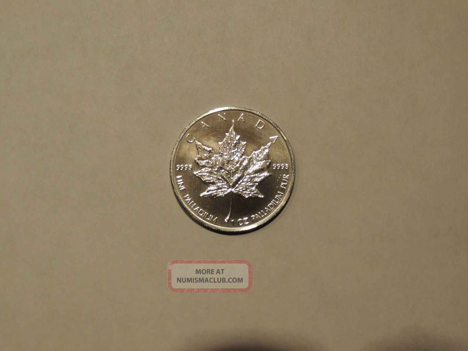 2009 1oz Palladium Canadian Maple Leaf Coin Bullion photo