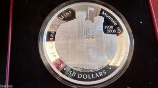 2008 Canada $50 Coin - 100th Anniversary Of The Rcm 5 Oz Fine Silver photo