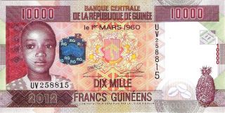 Guinea 10000 Francs 2012 Unc photo