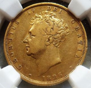 1826 Gold Great Britain Sovereign George Iv Coin Ngc Very Fine 20 photo