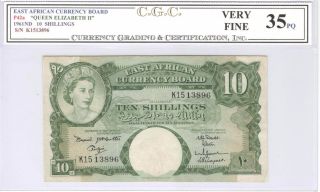 East Africa 10 Shillings 1961 P - 42a Cgc35 photo