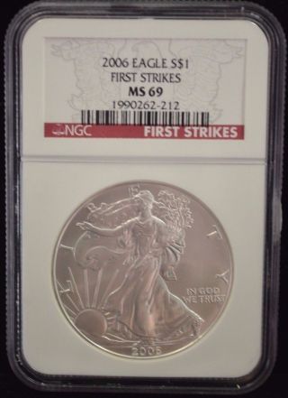2006 Uncirculated Silver Eagle Ngc Ms 69 First Strike photo