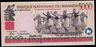 Rwanda 5000 Francs 1998.  Unc - Pick 28 photo