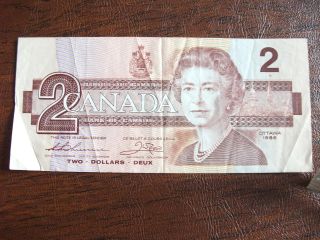 1986 Canada Circulated $2 Bill - Ottawa photo